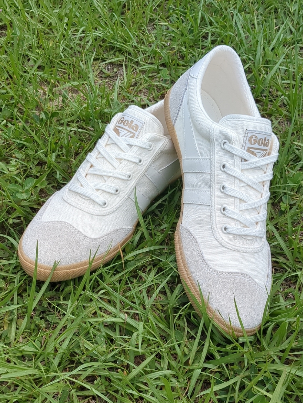 Gola Off-White Canvas & Suede Trainers with Gum Sole